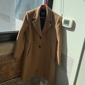 Zara Camel Wool Overcoat